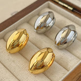 Gold Plated Smooth Metal Hoop Glossy Shiny French Luxury Fashion Statement Jewelry Earring